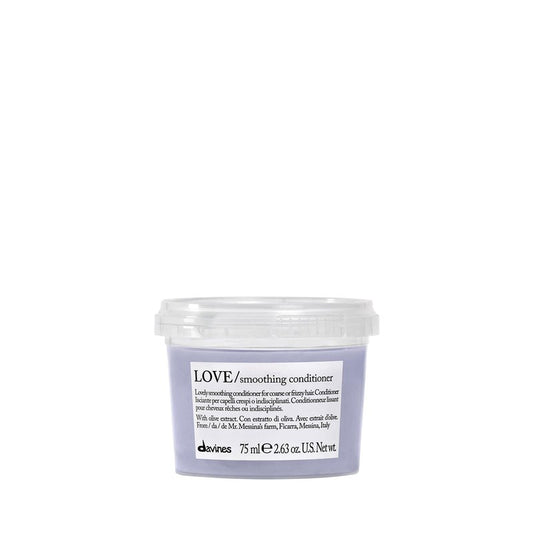 Davines LOVE Smoothing Conditioner, Taming Anti-Frizz Hydrating Action for Wavy, Unruly, Coarse Hair - Gives Controlled, Combable, Shiny, Sleek & Smooth Look, Travel Size, 2.54 Fl Oz