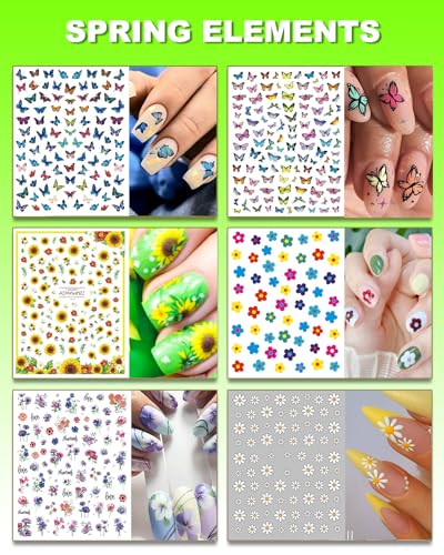 Winthrop 36 Sheets Holiday Nail Art Stickers Set - 3D Self-Adhesive Designs for All Seasons