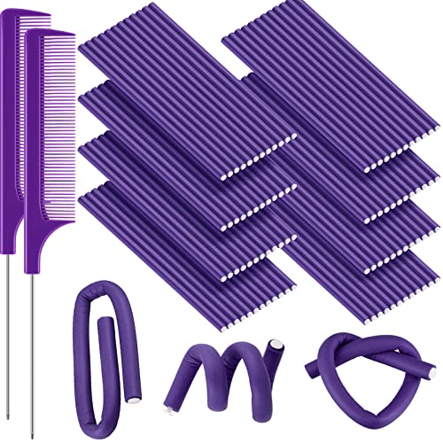 Tigeen Flexible 9.45 Inch Foam Hair Curlers Set with 2 Combs, No Heat Styling