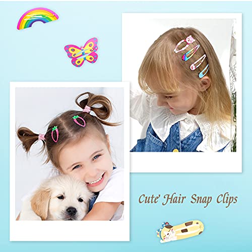 100Pcs Kids & Women Hair Clips Set - Assorted Snap Barrettes for Hair Styling