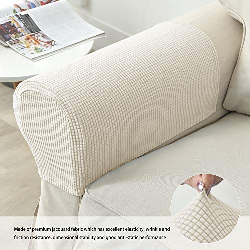 Soft Stretch Plush Couch Arm Covers – Set of 2 for Chairs & Sofas