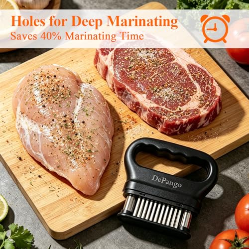 DePango Meat Tenderizer Tool with 48 Stainless Steel Needles