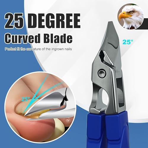 3-Piece Anti-Splash Eagle Beak Nail Clipper Set for Thick Ingrown Toenails