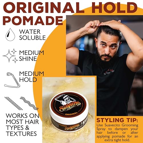Suavecito Pomade Original Hold 2.3 oz - Travel Size Hair Gel