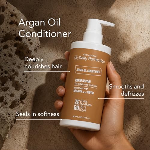 Daily Perfection Argan Oil Conditioner with Biotin & Keratin, 16.9 Fl Oz