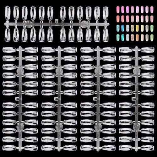 Segbeauty Clear False Nail Tips - Flat Square Nail Art Display Tips 720pcs