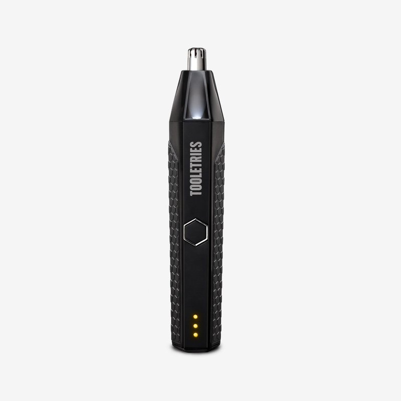 TOOLETRIES The Ranger - Electric Nose & Ear Hair Trimmer for Men, Wet/Dry Nose Clippers with Stainless Steel Blades, Waterproof, Rechargeable Li-Ion Battery, LED Spotlight, Travel Lock - Black