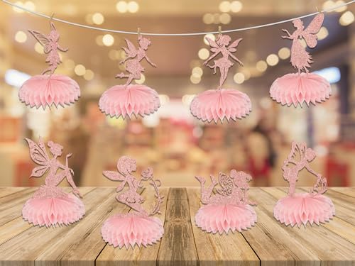 Fairy Honeycomb Centerpieces - 8 Pcs Table Decorations for Parties