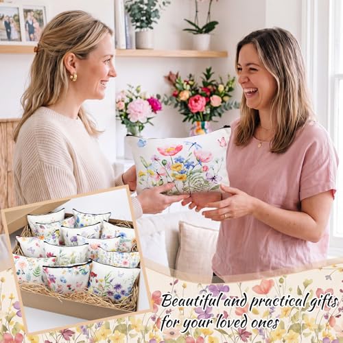 Wildflower Makeup Bags Set 12 Pcs Floral Cosmetic Pouches with Zippers for Women
