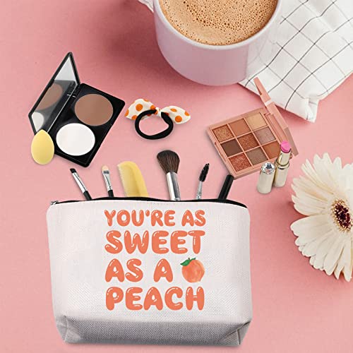 TSOTMO Peach Zipper Pouch - Peach Theme Cosmetic Bag for Peach Lovers (Peach Variation)