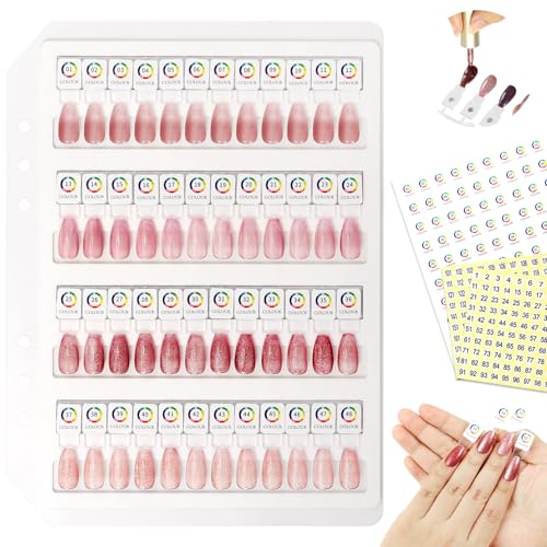 Magnetic Nail Color Display Page - White 48-Tip Swatch Refill Sheet