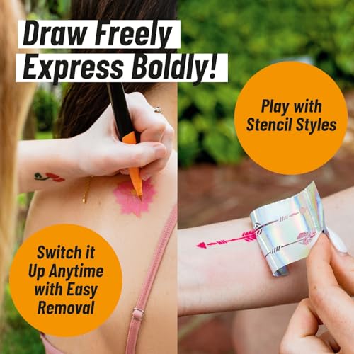 BODYMARK Temporary Tattoo Markers - 8-Count Skin-Safe Color Set