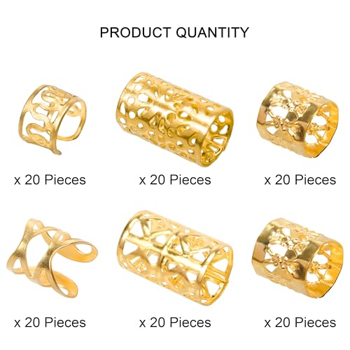 Gold Hair Braids Dreadlock Non-Piercing Ear Clip Beard Cuffs