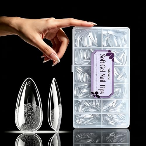 Yabonica 600 Pcs Almond Nail Tips - Pre-Shaped Gel Extensions