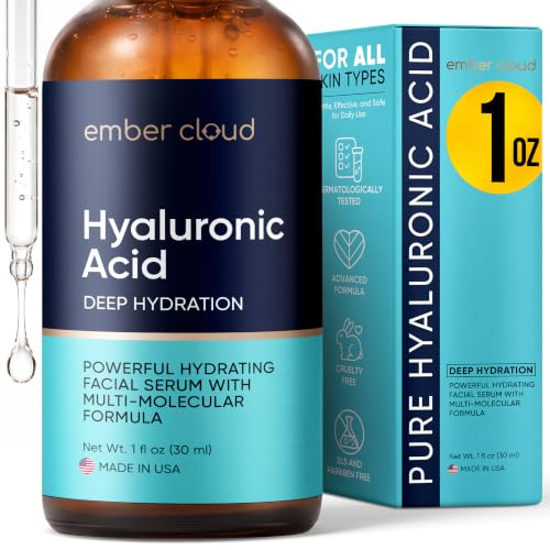 Hyaluronic Acid Serum for Face, Neck & Lips - 1 Oz Hydrating Formula