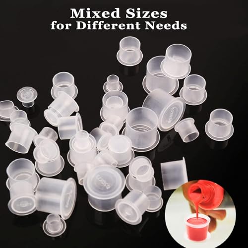 SOTICA 1000pcs Small 11mm Tattoo Ink Caps with Base - Disposable Ink Cups