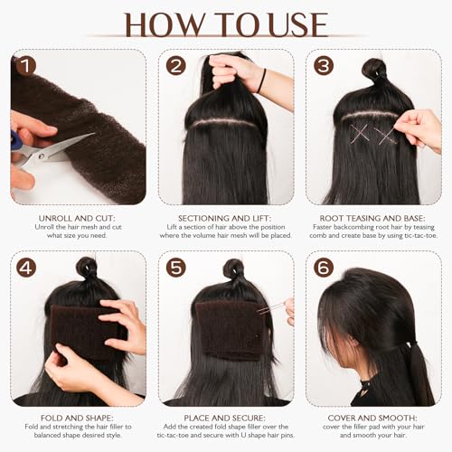 YGQQOY Dark Brown Hair Sponge Updo Hair Filler & Volume Bun Maker Kit