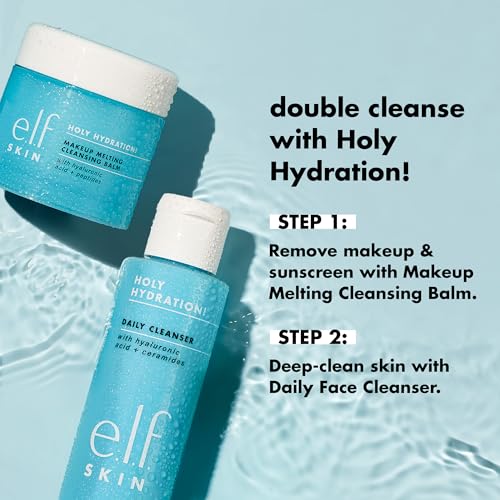 e.l.f. Holy Hydration! Daily Cleanser Mini - Vegan Face Cleanser with Hyaluronic Acid (Pack of 2)