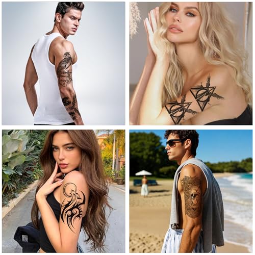 Aresvns Japanese Style Temporary Tattoo Sleeves - 20 Sheets