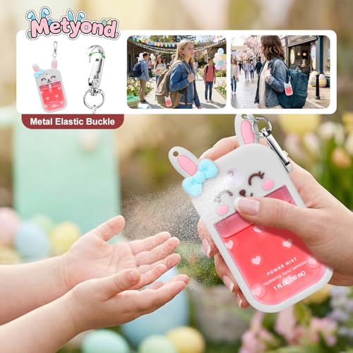 Metyond Rabbit Silicone Hand Sanitizer Case with Keychain for Touchland 1 OZ, Travel Friendly