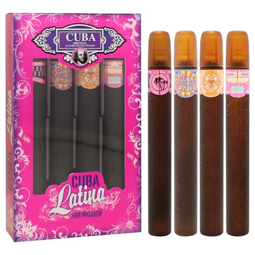 Cuba Latino Collection Women's Eau de Parfum Gift Set 1.17oz - Carnival, Cactus, Maya, Copacabana