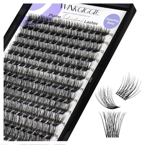WINKGIGGLE Lash Clusters 703-168, D Curl Individual False Eyelashes 10-16mm, Reusable Black Band, DIY Glam & Natural Look