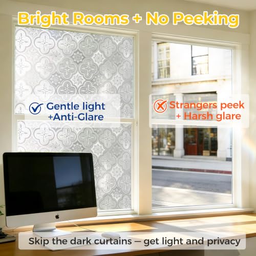 OHTMERU Window Privacy Film - Decorative Anti-Glare Static Cling