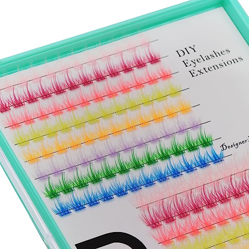 Bodermincer 204pcs Colored D Curl Lash Clusters - Mixed Length DIY Extensions