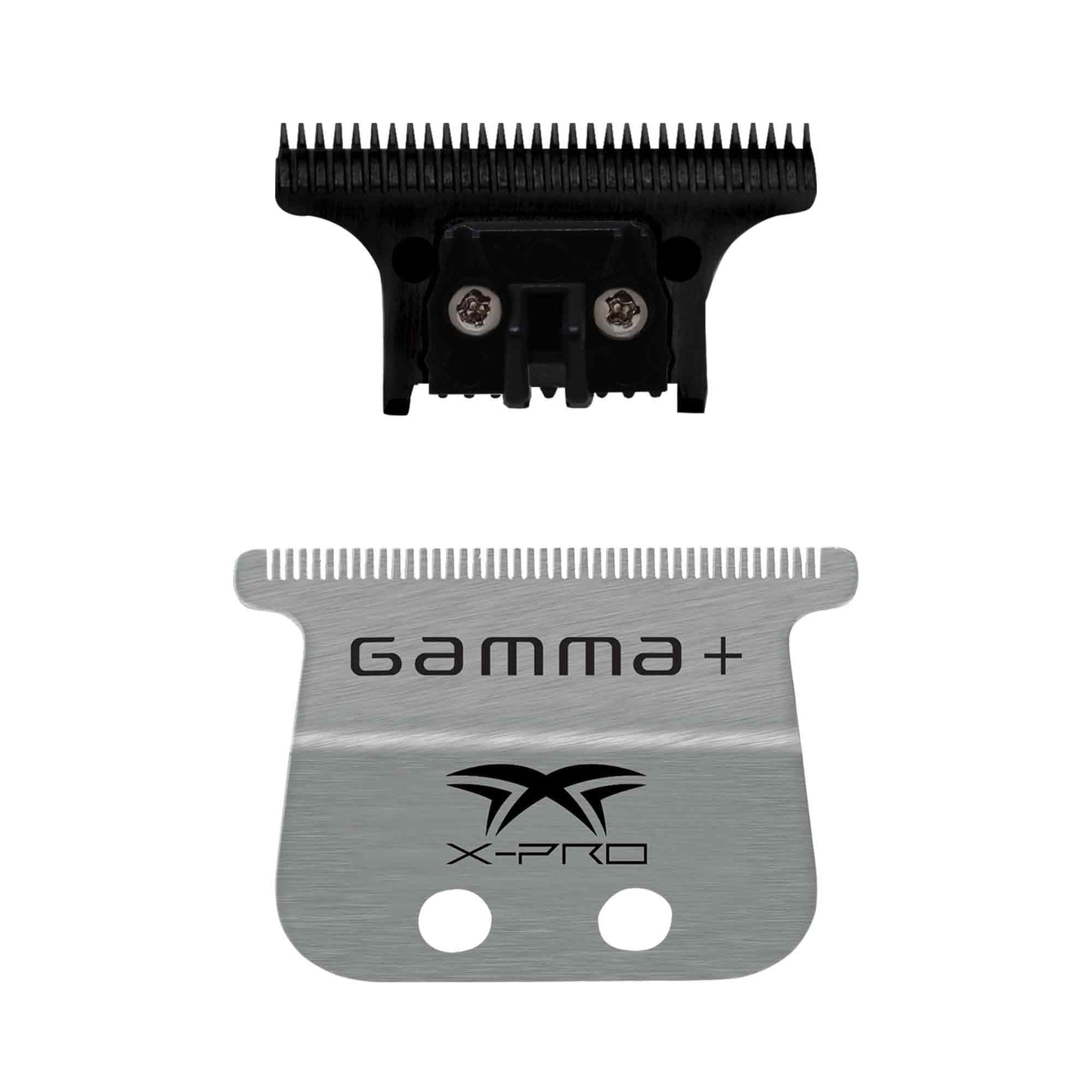 GAMMA+ Replacement X-Pro Wide Stainless Steel with Black Diamond Carbon DLC The One Cutting Trimmer Blade Set