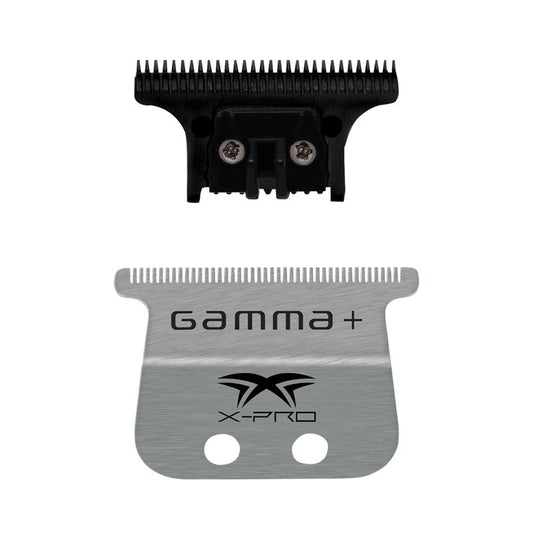 GAMMA+ Replacement X-Pro Wide Stainless Steel with Black Diamond Carbon DLC The One Cutting Trimmer Blade Set