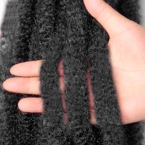 XSASLYET Marley Twist Braiding Hair 18 Inch 1B - 8 Packs, Afro Kinky Texture