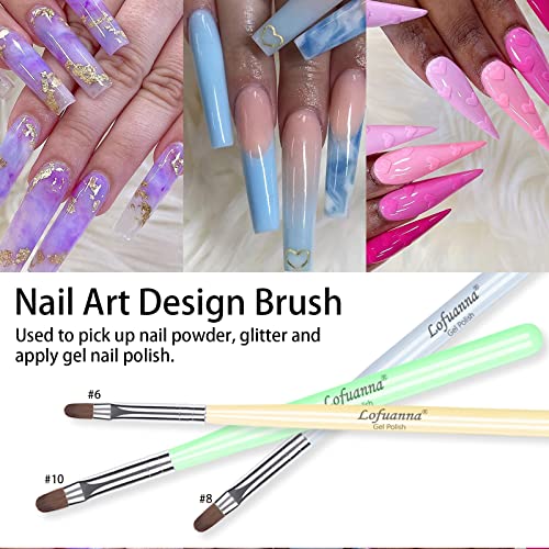 Lofuanna 7-Piece Nail Art Brush Set for Gel & Acrylic Designs