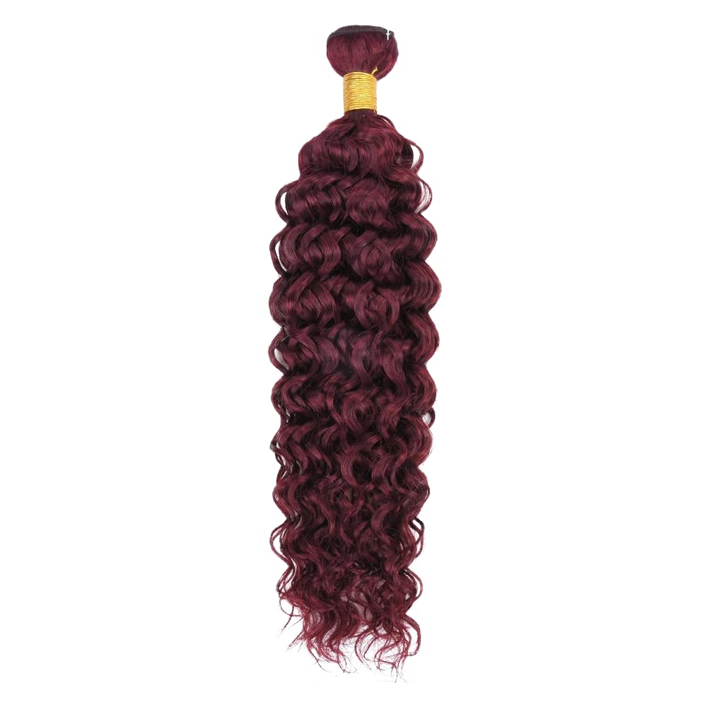 #99J Burgundy Bundles Human Hair Water Wave Bundles 12 Inch Wine Red Unprocessed Brazilian Virgin Hair 1 Bundle 50 Gram Per Bundle Deals Quick Weave Hair Extensions