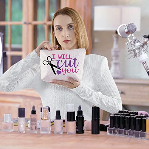 BLUPARK I Will Cut You Hairdresser Cosmetic Bag Makeup Organizer - Stylist Gift