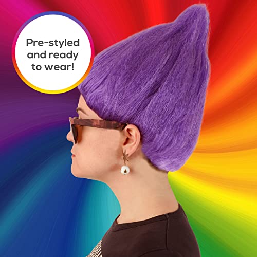 Deluxe Purple Troll Wig for Adults | Unisex Costume Hair