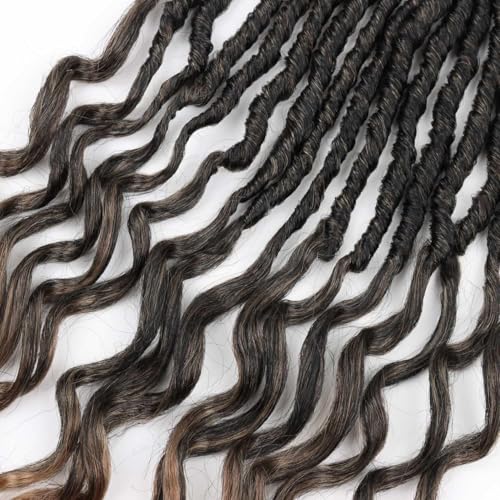LYCSOU 14 Inch Goddess Faux Locs Crochet Braids - 8 Pack Pre-Looped Hair