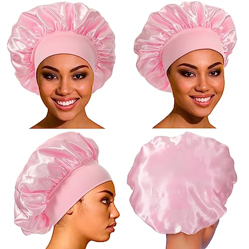 Silk Satin Hair Bonnet for Sleeping - Large Elastic Sleep Cap
