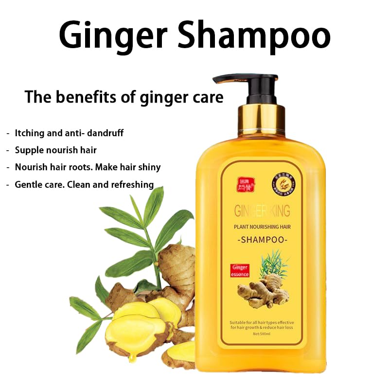 Ginger Hair Regrowth Shampoo - Instant Anti-Hair Loss Formula | 16.91 FL. oz (500ML)