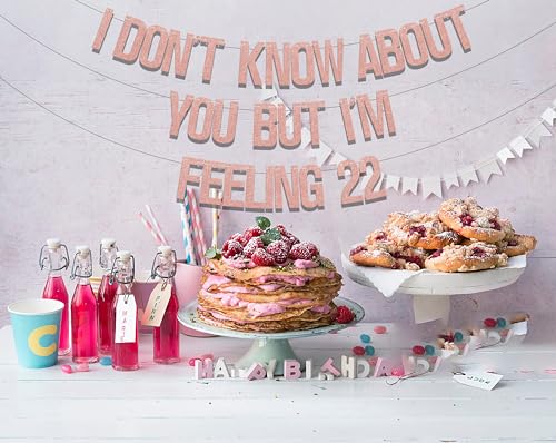 I Don't Know About You But I'm Feeling 22 Banner - 22nd Birthday Party Decoration