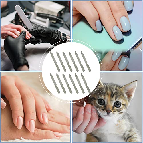 AhaTopia 12-Pack 4-Inch Stainless Steel Nail Files for Natural Nails