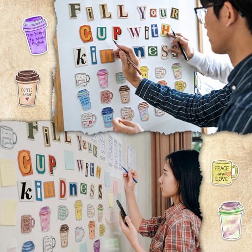 Fill Your Cup with Kindness Bulletin Board Set - 47 Pcs DIY Decor