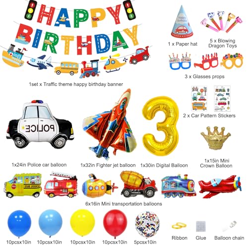 Traffic-Themed Birthday Party Supplies Set for Kids