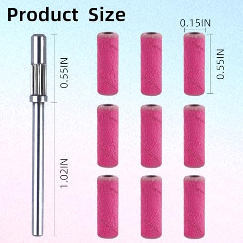 100 Pcs 240 Grit Pink Mini Sanding Bands for Nail Drills