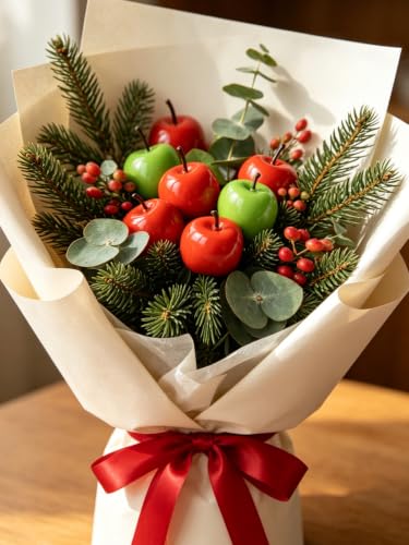 20 Pieces Artificial Apples - Realistic Red & Green Decor