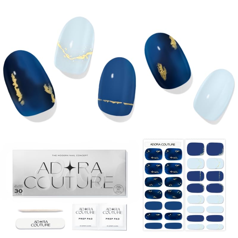 Semi-Cured Gel Nail Strips Kit - 30 Salon-Quality Stickers
