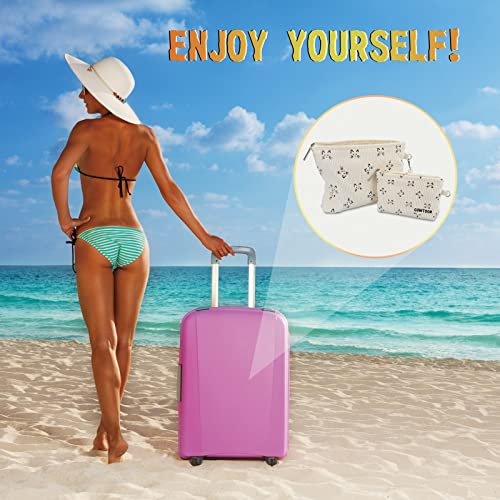 GUMITOON 2-Pack Makeup Bags for Women, Travel Cosmetic Organizer with Cat Design