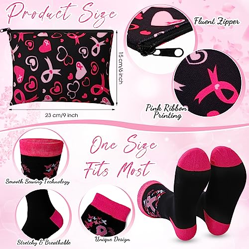 Breast Cancer Awareness Gift Set - Tumbler, Makeup Bag & Socks