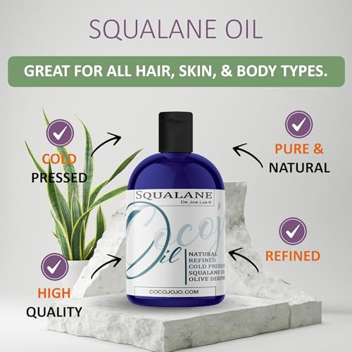 Dr. Joe Lab Pure Olive Squalane Oil - Vegan Face, Skin & Hair Moisturizer, 4 oz