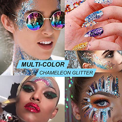 Green Gold Glitter Gel for Face & Body - Waterproof & Long-Lasting