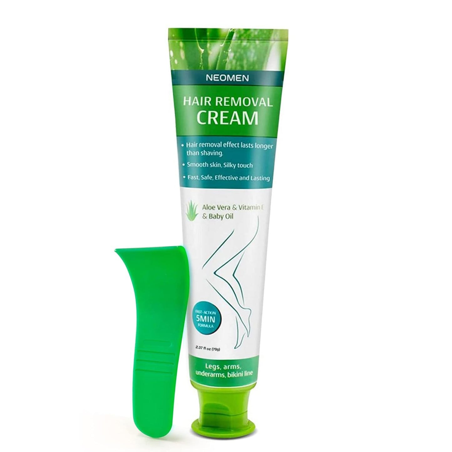 Hair Removal Cream for Men & Women: Painless Depilatory for Sensitive Skin & Intimate Areas, Moisturizing with Aloe Vera & Vitamin E, Safe for Face, Underarms, Bikini, Arms (2.37)